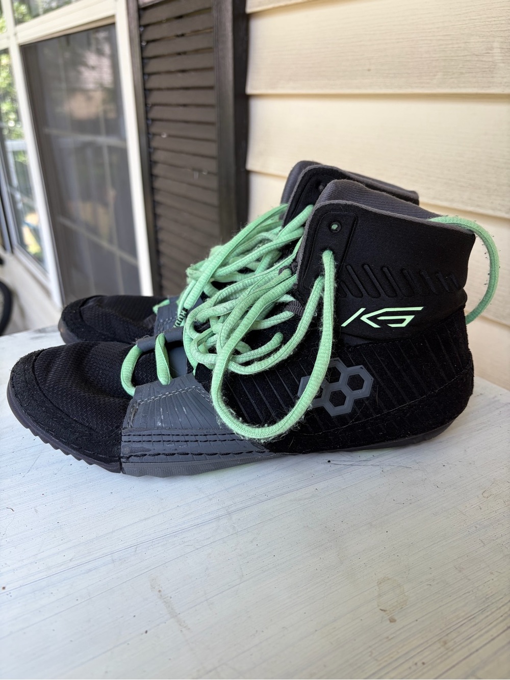 Men's Rudis Wrestling Shoes in Black and Mint Green